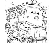 Coloriage Camion de pompiers dr&ocirc;le