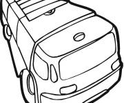 Coloriage Camion de pompiers vue de haut