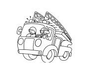 Coloriage et dessins gratuit Camion des pompiers se pr&eacute;cipitant vers l'incendie à imprimer