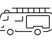 Coloriage et dessins gratuit Camion pompier en ligne à imprimer