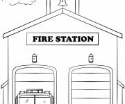 Coloriage Caserne de pompiers en ligne