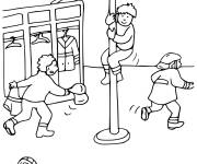 Coloriage Caserne de pompiers se pr&eacute;cipitent