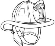 Coloriage Casque de pompier dessin&eacute; &agrave; la main
