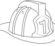 Coloriage Chapeau de pompier &agrave; colori