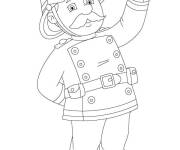 Coloriage Commandant Steel, le chef de la caserne de pompier