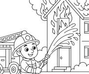 Coloriage D&eacute;partement incendie en action