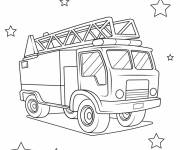 Coloriage D&eacute;partement Incendie parmi des &eacute;toiles