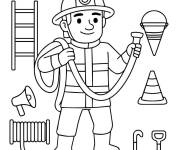 Coloriage D&eacute;partement incendie pour les touts petits