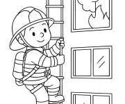 Coloriage &Eacute;chelle d'incendie pour &eacute;teindre l'incendie