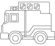 Coloriage Emoji camion de pompier