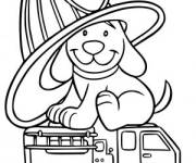 Coloriage et dessins gratuit Extincteur de l'incendie avec le chien à imprimer