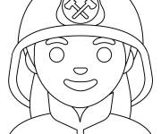 Coloriage Femme Pompier en Emoji