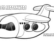 Coloriage Grand avion-citerne de lute contre les incendie