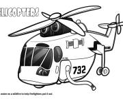 Coloriage H&eacute;licopt&egrave;re de d&eacute;partement incendie