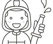 Coloriage Homme pompier de d&eacute;partement incendie