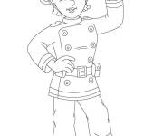 Coloriage Julie pompier style cartoon
