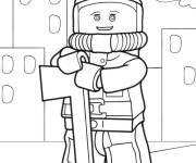 Coloriage Lego pompier pour les touts petits