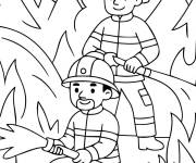 Coloriage Les h&eacute;ros de d&eacute;partement incendie