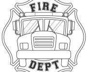 Coloriage Logo d&eacute;partement incendie en noir et blanc