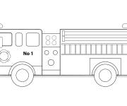 Coloriage Mod&egrave;le Camion de pompier lego 