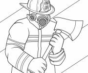 Coloriage Pompier de D&eacute;partement Incendie facile