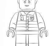 Coloriage Pompier Lego pour enfants
