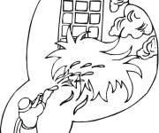 Coloriage Pompier qui &eacute;teint l'incendie