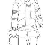 Coloriage Profil Pompier femme en uniforme