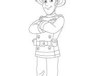 Coloriage et dessins gratuit Sam le pompier style dessin anim&eacute; à imprimer