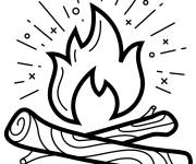Coloriage et dessins gratuit Signe feu dans la foret à imprimer
