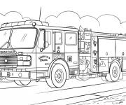 Coloriage Un gros Camion de pompier