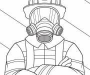 Coloriage Un pompier confiant
