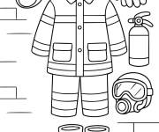 Coloriage Vestiaire des pompiers