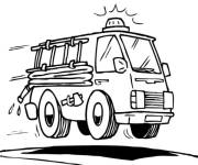 Coloriage et dessins gratuit Vite le d&eacute;partement incendie à imprimer