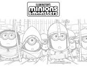 Coloriage Arm&eacute; des minions