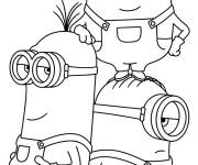Coloriage Bob, Stuart et Kevin dans Minions et des Monstres