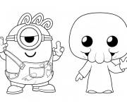 Coloriage et dessins gratuit Deux personnages des Minions et des Monstres à imprimer