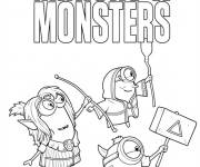 Coloriage et dessins gratuit dr&ocirc;les des minions dans Minions et des Monstres à imprimer