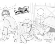Coloriage Equipe des minions Viking tout dr&ocirc;le