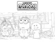 Coloriage L'&eacute;quipe des minions