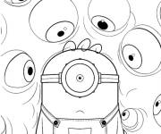 Coloriage Minion et les yeux des monstres