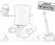 Coloriage et dessins gratuit Minions eau combat avec les Monstres à imprimer