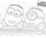Coloriage Minions en lisant le livre