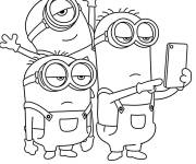 Coloriage Minions en selfie dans le film 2026