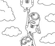 Coloriage Minions en situations difficiles