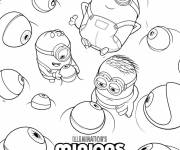 Coloriage et dessins gratuit Minions et des Monstres juste au cin&eacute;ma à imprimer