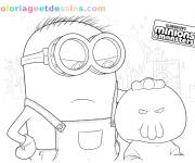 Coloriage Minions et Fluffy