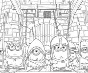 Coloriage Minions pr&ecirc;t pour la guerre