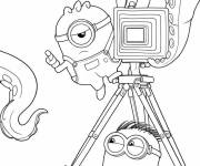 Coloriage Sc&egrave;ne des Minions et des Monstres