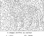 Coloriage Cheval magique par Les Chiffres Latin